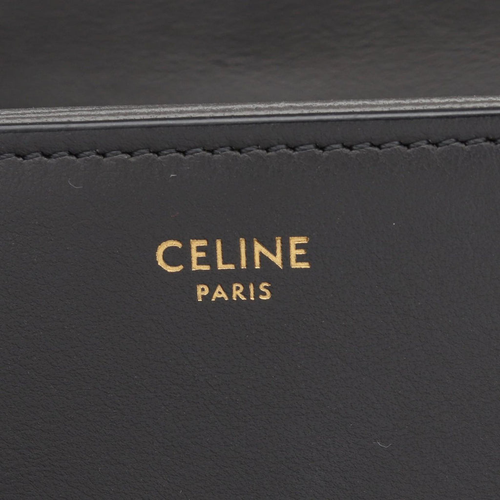 Celine Shoulder Bag Medium Tabou Charcoal Gray Leather Midi — view 4