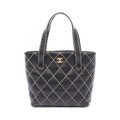 Chanel Tote Wild Stitch Black Leather Handbag