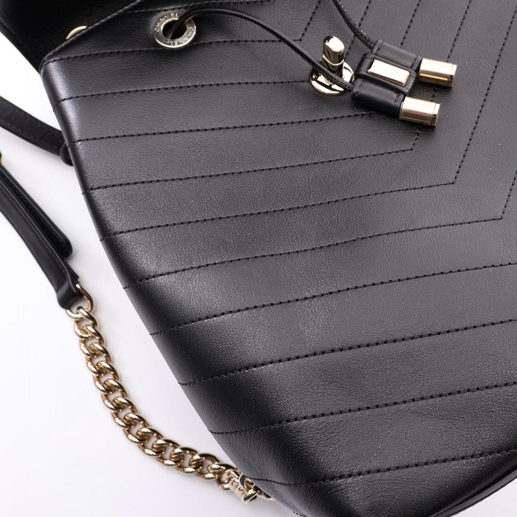 Chanel Backpack Stitch Black Lambskin Chez Blanc — view 7