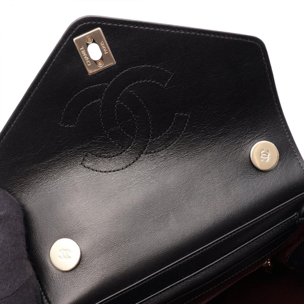 Chanel Backpack Stitch Black Lambskin Chez Blanc — view 6