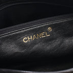 Chanel Shoulder Bag CC Logo Bias Stitch Tassel Black Lambskin Fringe Chain — view 4