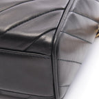 Chanel Shoulder Bag CC Logo Bias Stitch Tassel Black Lambskin Fringe Chain — view 8