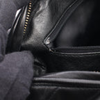 Chanel Shoulder Bag CC Logo Bias Stitch Tassel Black Lambskin Fringe Chain — view 6