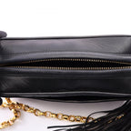 Chanel Shoulder Bag Mademoiselle Tassel Black Lambskin Fringe Mini Chain — view 7