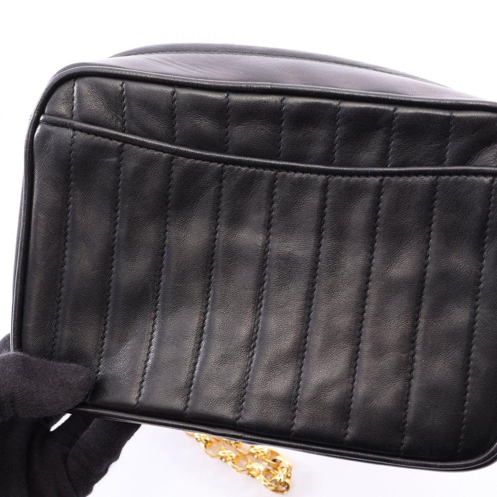 Chanel Shoulder Bag Mademoiselle Tassel Black Lambskin Fringe Mini Chain — view 9