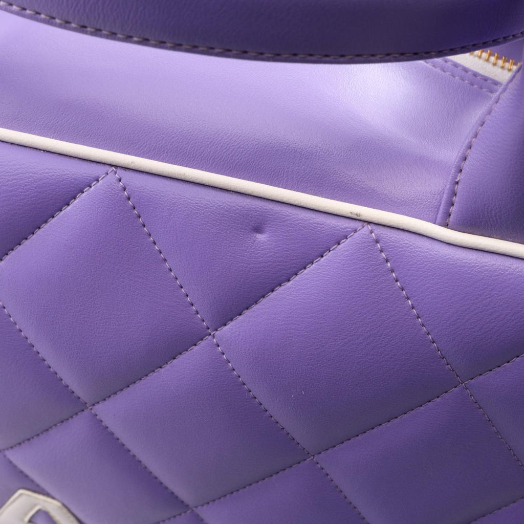 Chanel Boston Bag Quilted Purple Leather — view 8