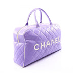 Chanel Boston Bag Quilted Purple Leather — view 2