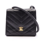 Chanel Shoulder Bag Stitch Mini Black Exotic Cles the