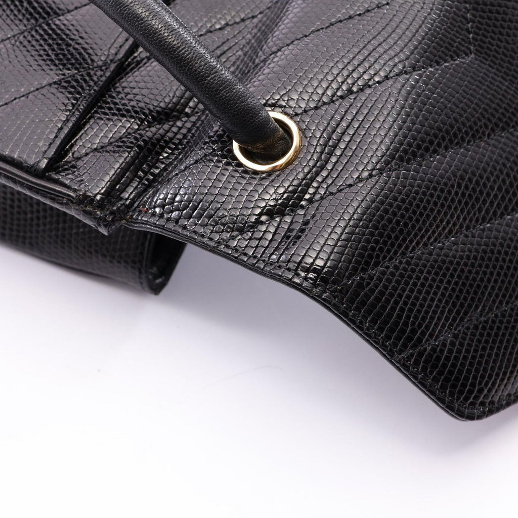 Chanel Shoulder Bag Stitch Mini Black Exotic Cles the — view 7
