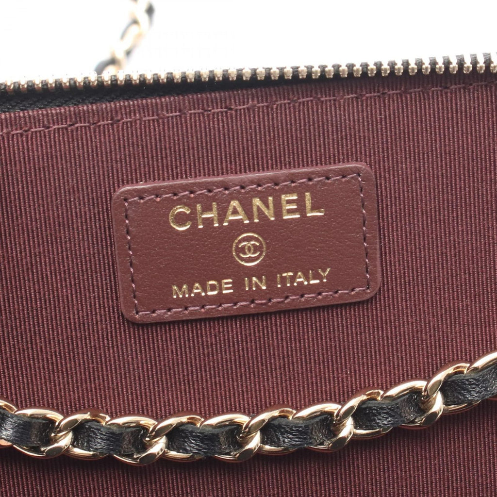 Chanel Shoulder Bag Quilted Vanity Black Lambskin Chain — view 4