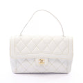 Chanel Handbag Wild Stitch Top Handle White Leather