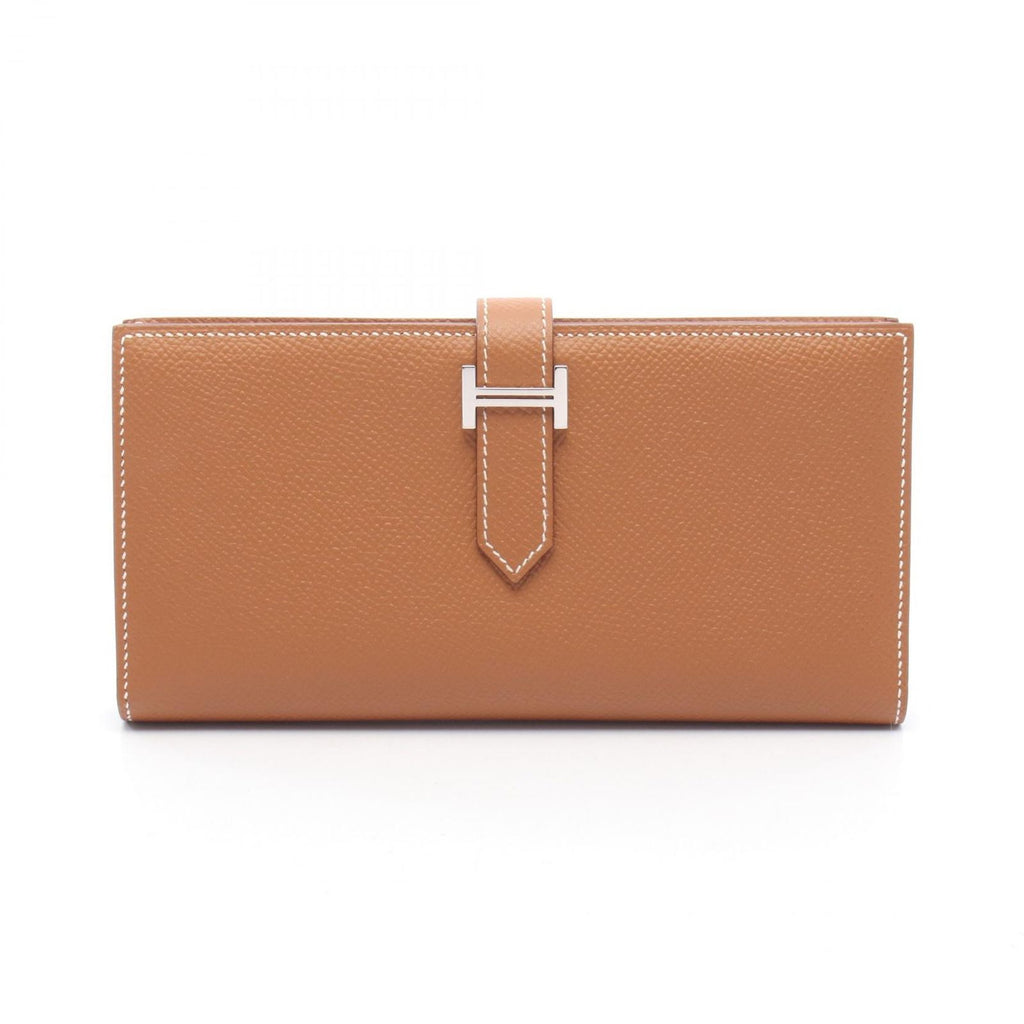 Hermes Bifold Wallet Bearn Souffle Gold Leather Calf