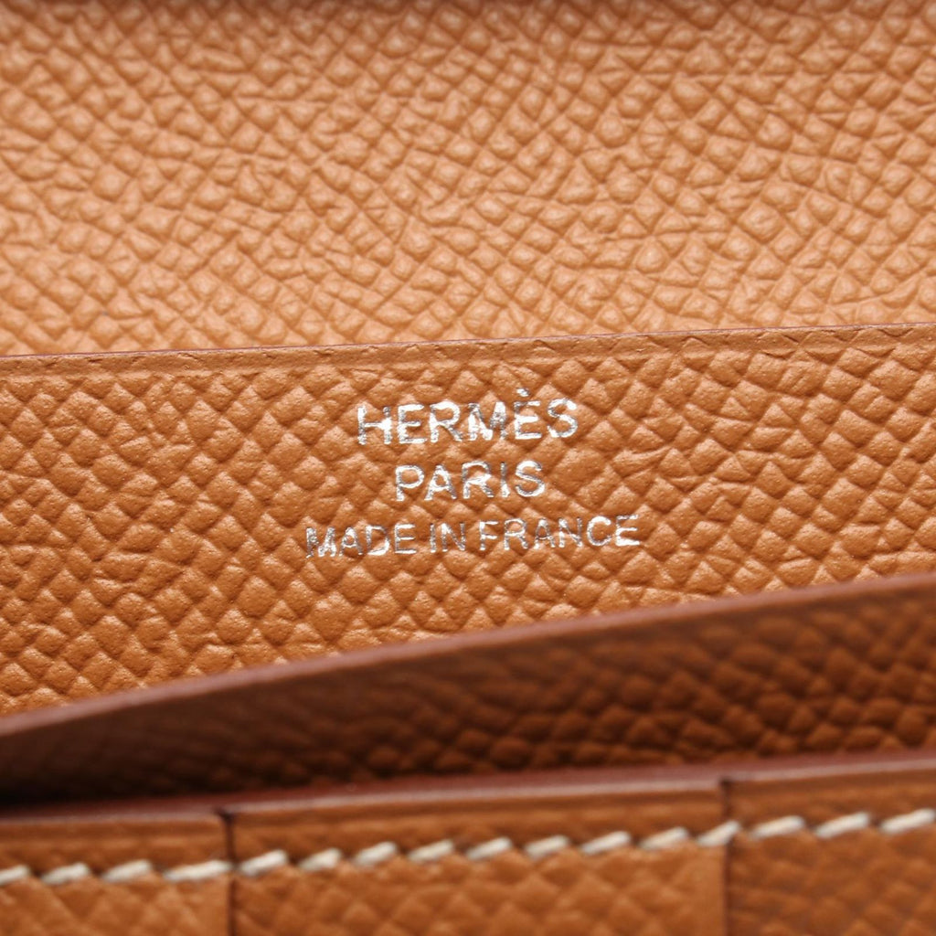 Hermes Bifold Wallet Bearn Souffle Gold Leather Calf — view 5