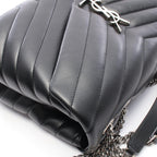 Saint Laurent Paris Tote Loulou Black Leather Chain — view 6