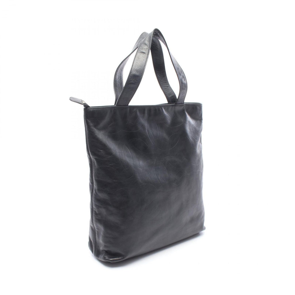 Chanel Tote CC Logo Embossed Black Lambskin CC — view 2