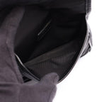 Prada Shoulder Bag Triangle Logo Black Nylon Saffiano Leather Pochette — view 3