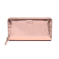 Gucci Round Wallet Double Bicolor Metallic Rose Gold Leather