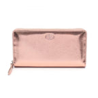 Gucci Round Wallet Double Bicolor Metallic Rose Gold Leather