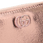 Gucci Round Wallet Double Bicolor Metallic Rose Gold Leather — view 8