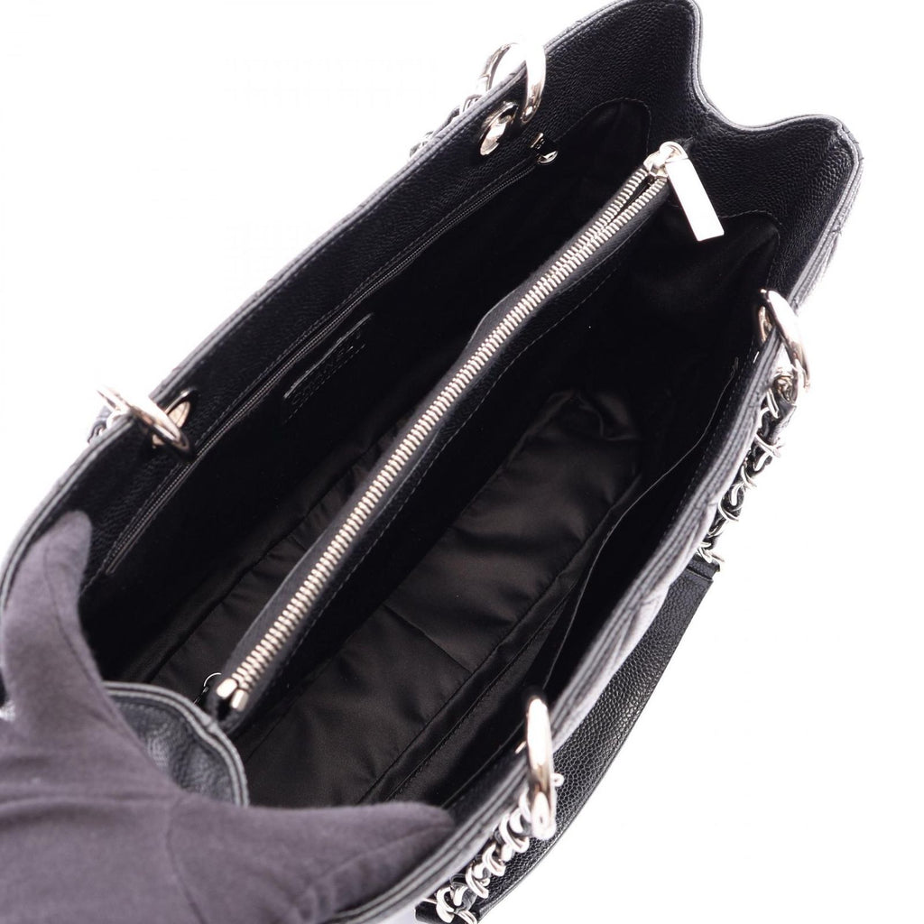 Chanel Tote Quilted Grand Shopping GST Black Caviar Leather Chain — view 3