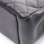 Chanel Tote Quilted Grand Shopping GST Black Caviar Leather Chain — view 7