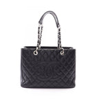 Chanel Tote Quilted Grand Shopping GST Black Caviar Leather Chain