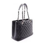 Chanel Tote Quilted Grand Shopping GST Black Caviar Leather Chain — view 2
