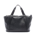 Chanel Tote CC Logo Black Leather Quilted Stitch Handbag