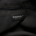 Chanel Tote CC Logo Black Leather Quilted Stitch Handbag — view 4