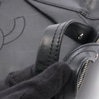 Chanel Tote CC Logo Black Leather Quilted Stitch Handbag — view 9