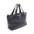 Chanel Tote CC Logo Black Leather Quilted Stitch Handbag — view 2