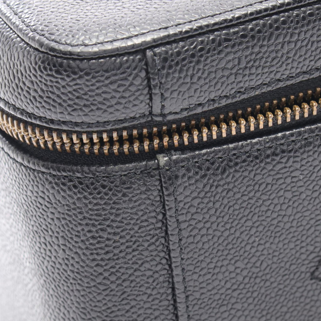 Chanel Handbag CC Logo Vanity 2-Way Black Caviar Leather CC Shoulder — view 7