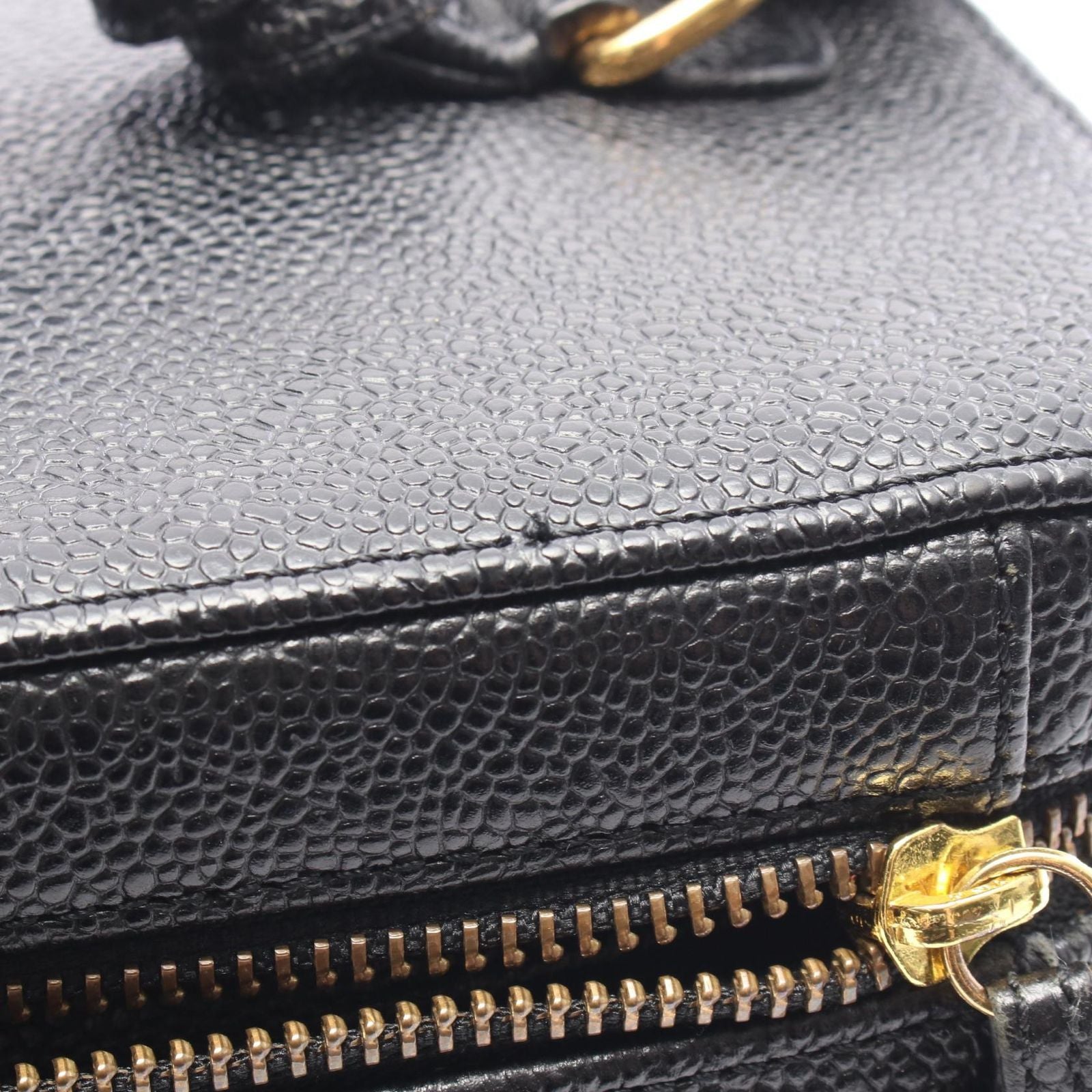 Chanel Handbag CC Logo Vanity 2-Way Black Caviar Leather CC Shoulder — view 6