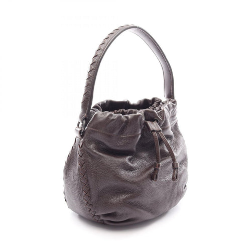 Bottega Veneta Handbag Intrecciato Drawstring Bag Dark Brown Leather — view 2