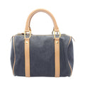Dior Handbag Mini Boston Blue Denim Leather