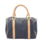 Dior Handbag Mini Boston Blue Denim Leather