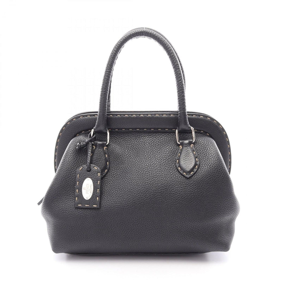Fendi Handbag Selleria Doctor's Bag Black Leather