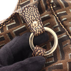 Fendi Tote Zucca Brown Canvas Leather Shoulder — view 9