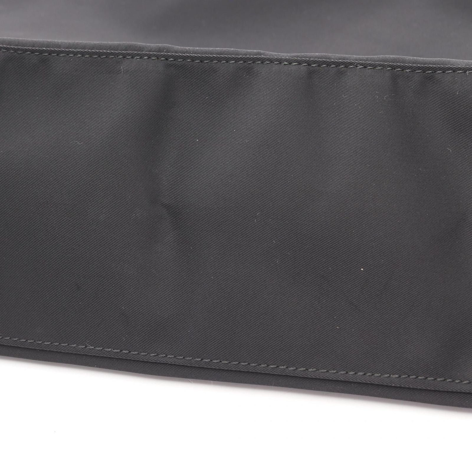 Prada Tote Triangle Logo Black Nylon Leather Shoulder — view 5