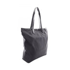 Prada Tote Triangle Logo Black Nylon Leather Shoulder — view 2