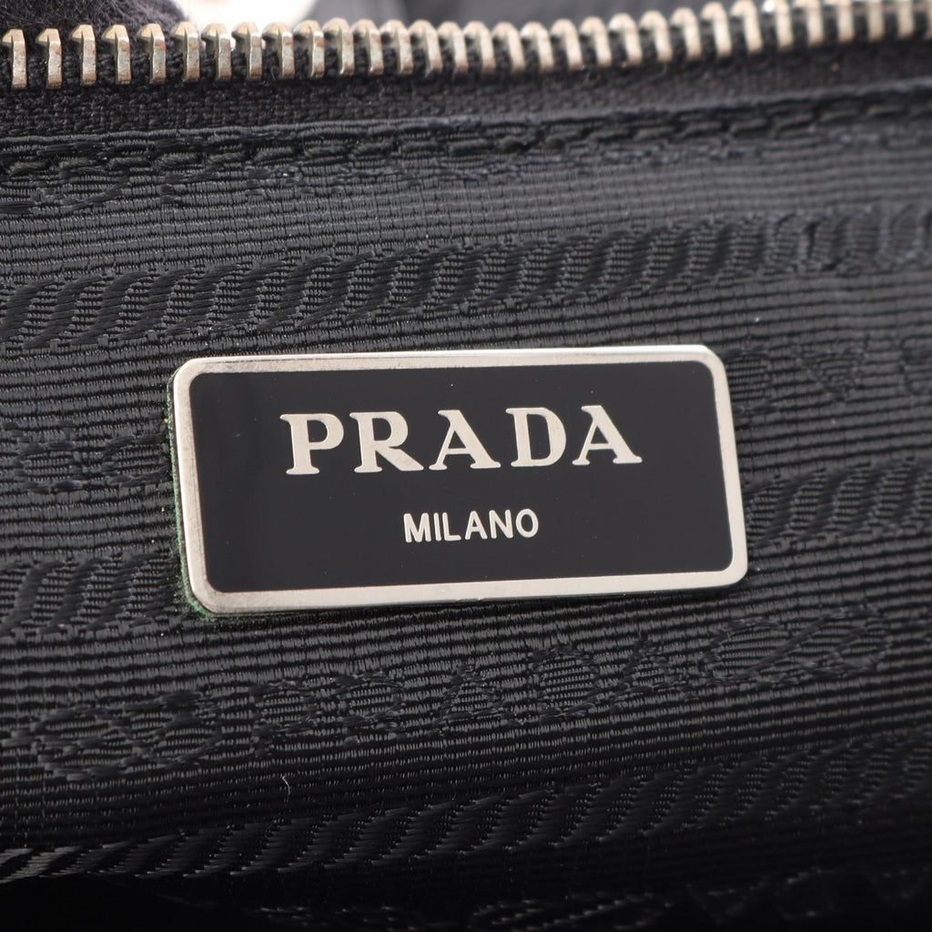 Prada Tote Triangle Logo Black Nylon Leather Shoulder — view 4