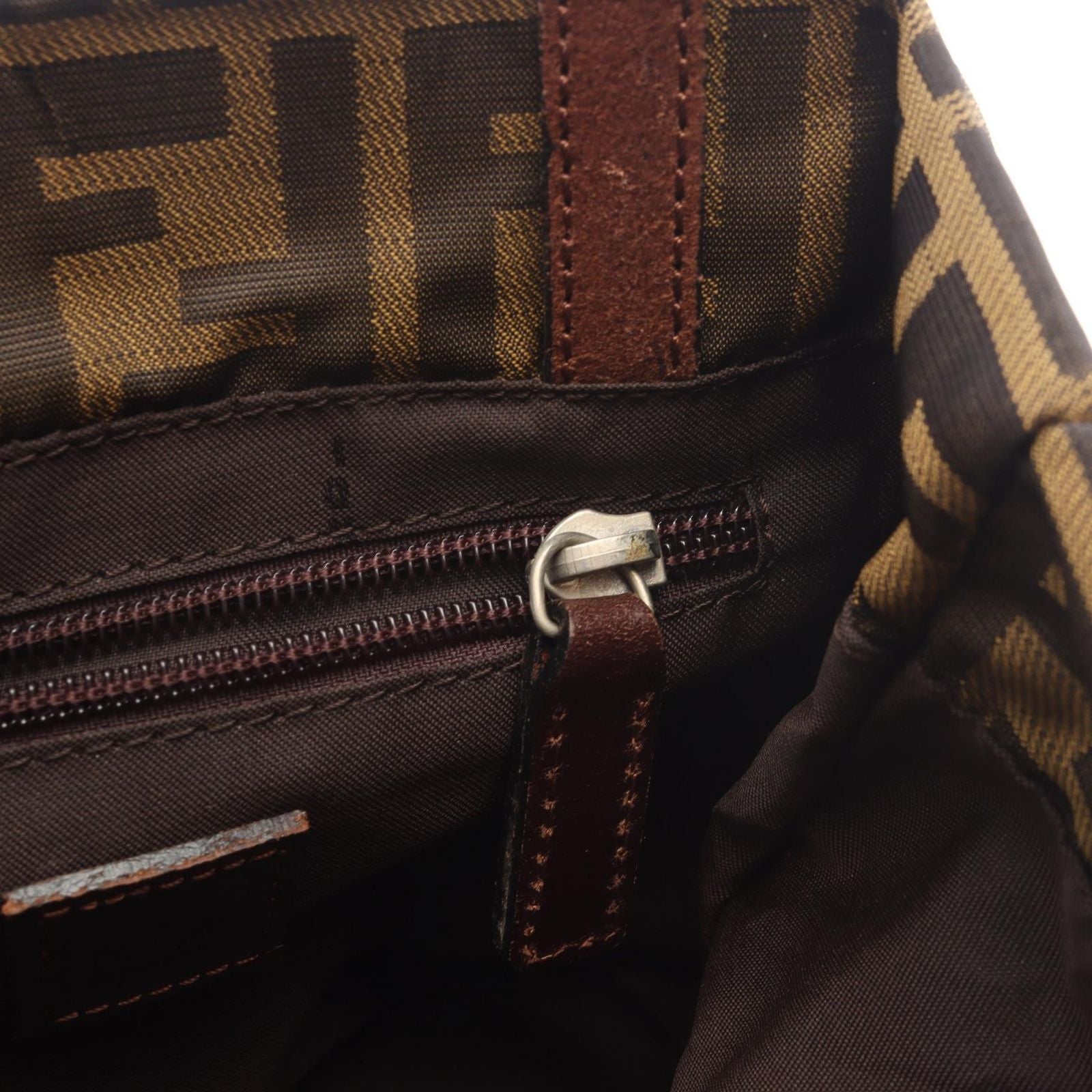 Fendi Handbag Zucca Mini Tote Brown Canvas Leather — view 6