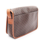 Celine Shoulder Bag Macadam Brown Canvas Leather — view 2