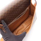 Celine Shoulder Bag Macadam Brown Canvas Leather — view 3