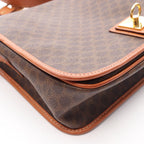 Celine Shoulder Bag Macadam Brown Canvas Leather — view 8