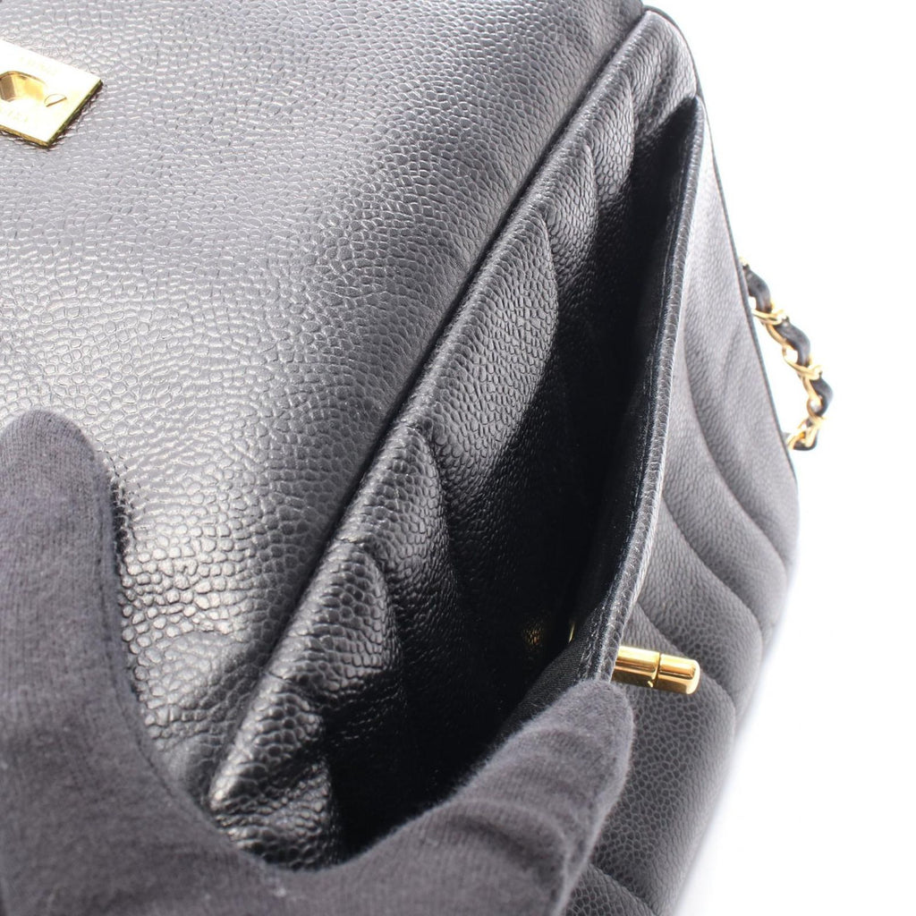 Chanel Shoulder Bag Mademoiselle Cocobol Black Calf Chain — view 6