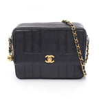 Chanel Shoulder Bag Mademoiselle Cocobol Black Calf Chain