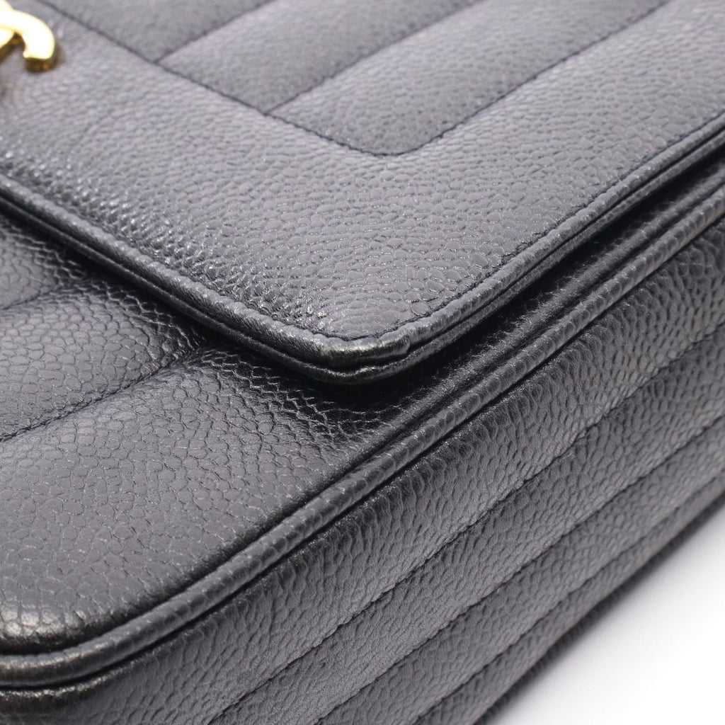 Chanel Shoulder Bag Mademoiselle Cocobol Black Calf Chain — view 8