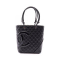 Chanel Tote Cambon Line Black Enamel Leather Patent