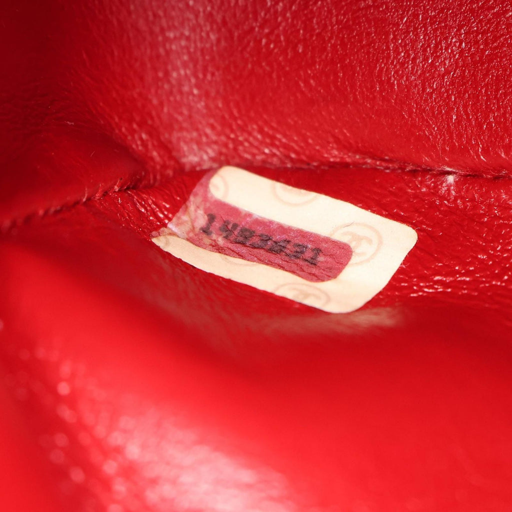 Chanel Shoulder Bag Mini Quilted Red Lambskin Chain — view 5